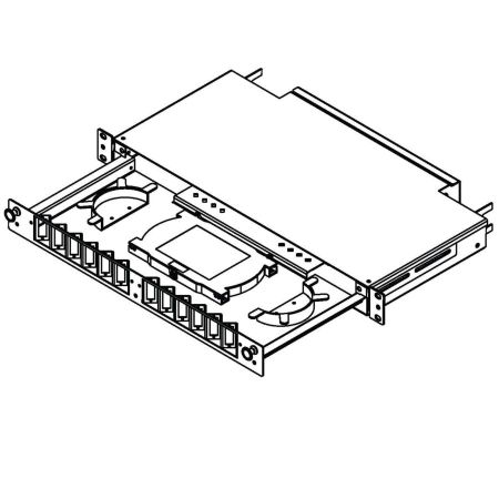 RailSystem Angled 1RU Fiber Termination Patch/Splice Panel