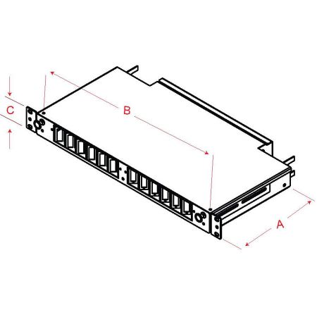 RailSystem Angled 1RU Fiber Termination Patch/Splice Panel
