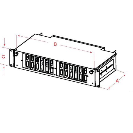 RailSystem Angled 2RU Fiber Termination Patch/Splice Panel